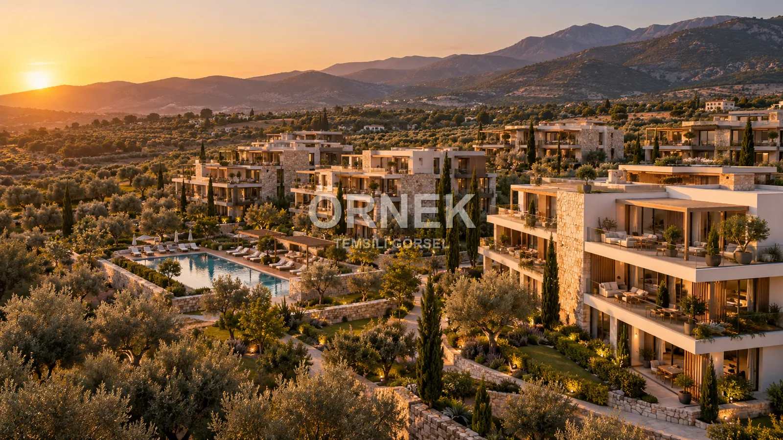 Örnek görsel: Ege'de modern konut yerleşkesi